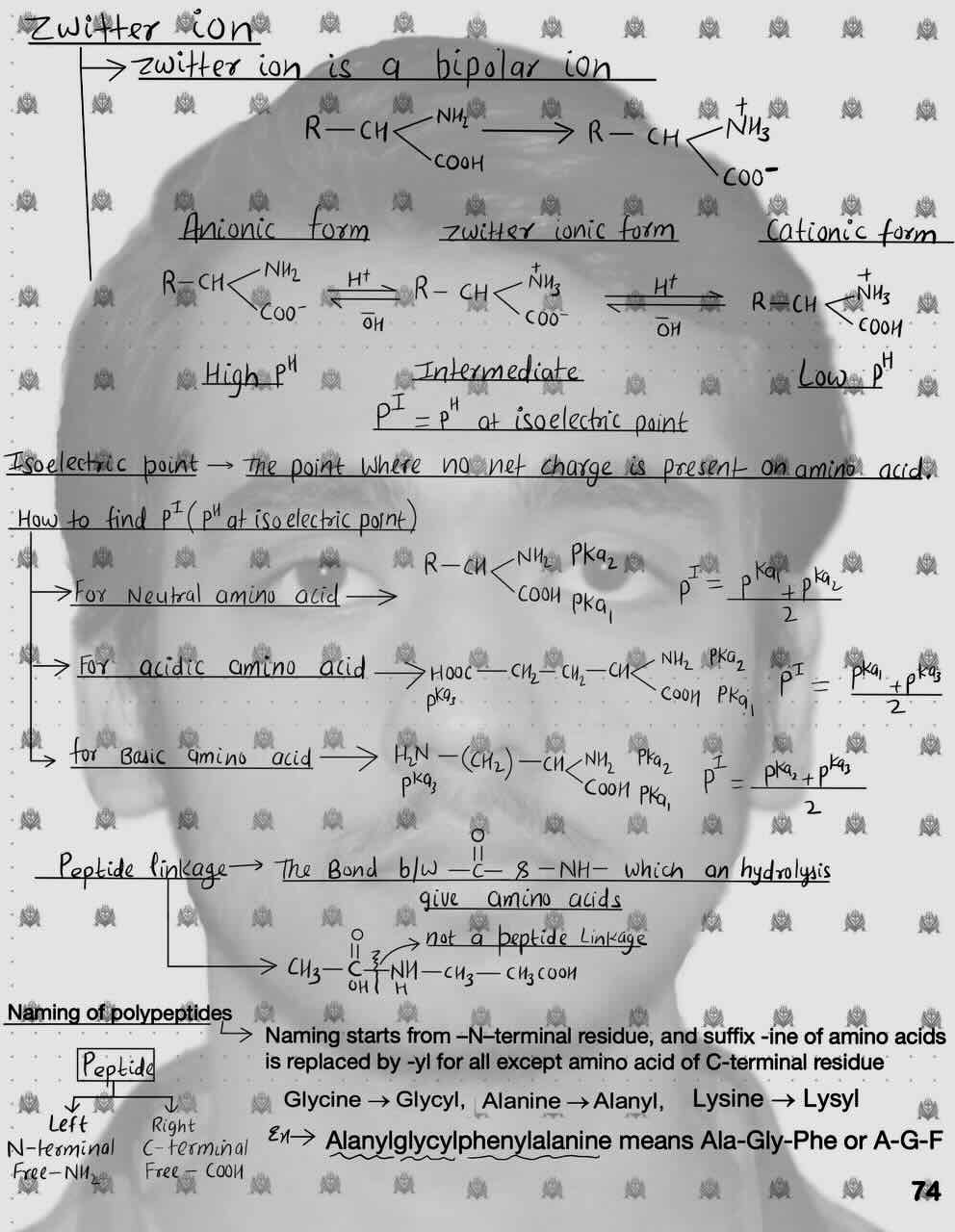 11. Biomolecules/Amino acids/Zwitter ion/Isoelectric point/Method to find PH at isoelectric point/Peptide linkage/Naming of polypeptides.
