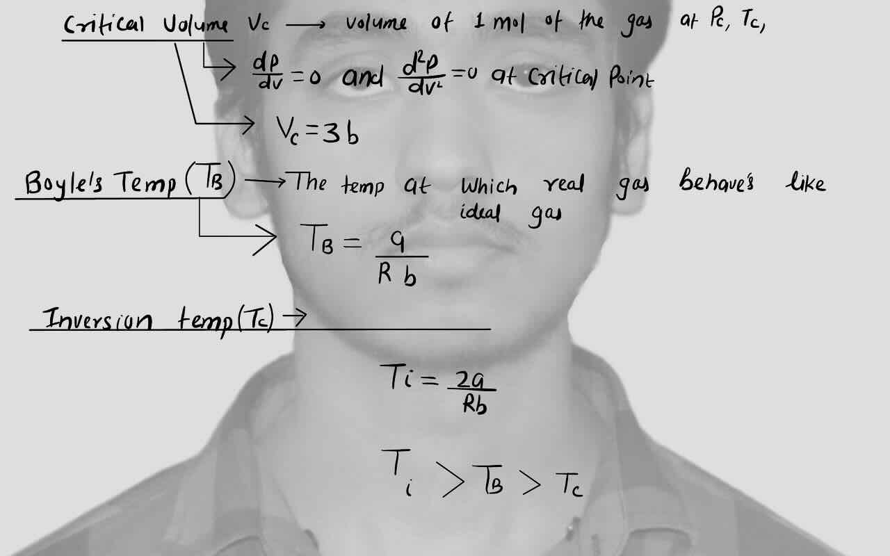 13. Gases state /Critical volume/Boyle's temperature/Inversion temperature.