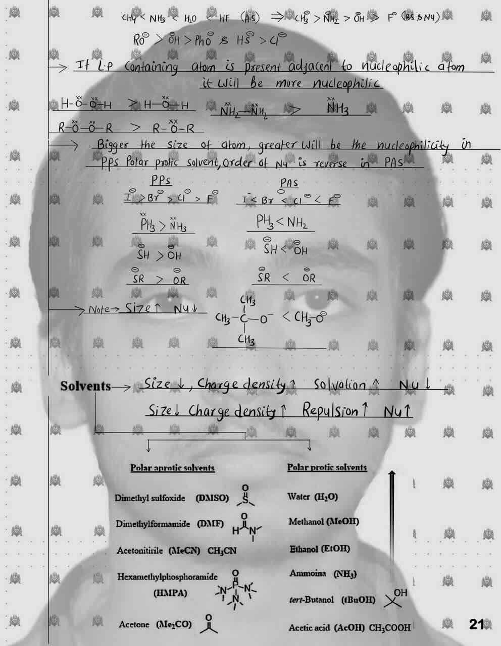 2. General organic chemistry /GOC/ Nucleophilicity/Solvents[Polar aprotic solvents; polar protic solvents]