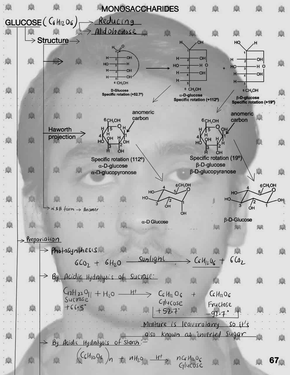 4. Biomolecules/ Monosaccharide/Glucose/Structure of  giucose/Haworth projection structure of glucose/Alpha and Beta form of glucose/Prepartion of glucose.