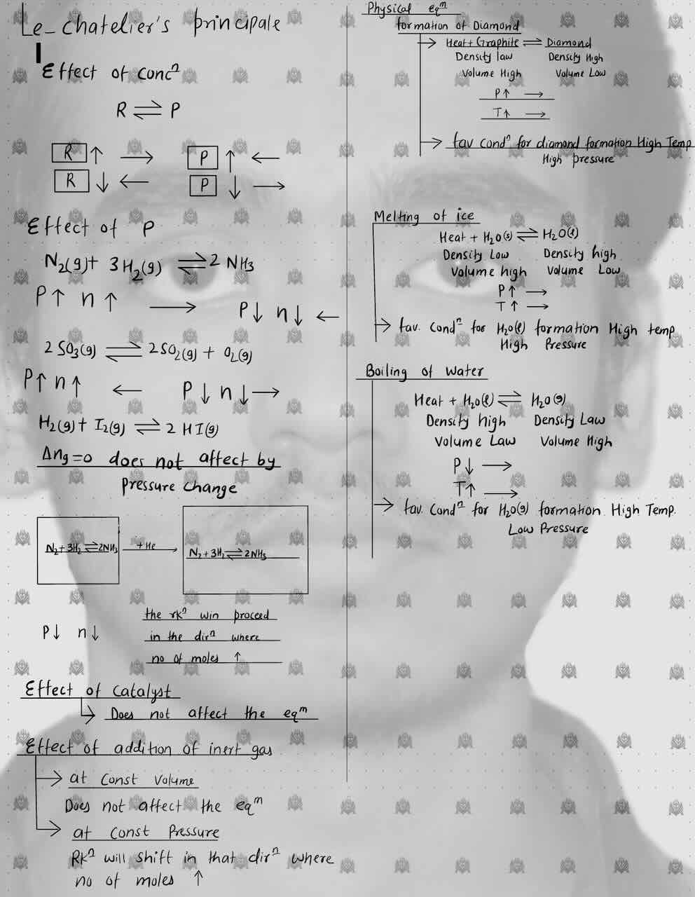 4. Equilibrium/Chemical equilibrium/Le-chatlier's principle/ physical equilibrium/ formation of diamond/ melting of ice/ boiling of water