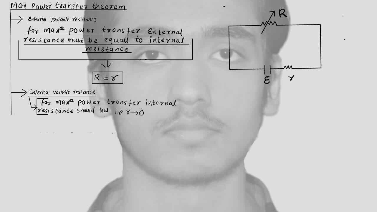 7. Current electricity/Power/Maximum power transfer theorem / Thevenin's analysis.